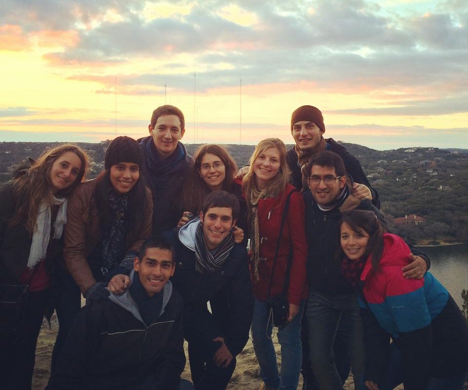 Gabriel Carlosena and friends from the English Language Center program on Mt Bonnell