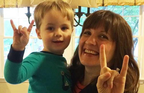 susan does a hook em with a child