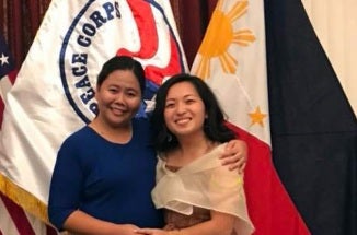 Stephanie Estera poses while volunteering in the Phillipines