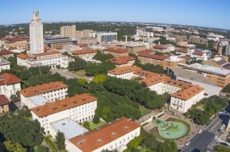 Aerial view of UT campus