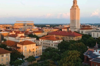 a view of the ut campus with the tower